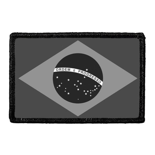 Brazil Flag - Black and White - Removable Patch