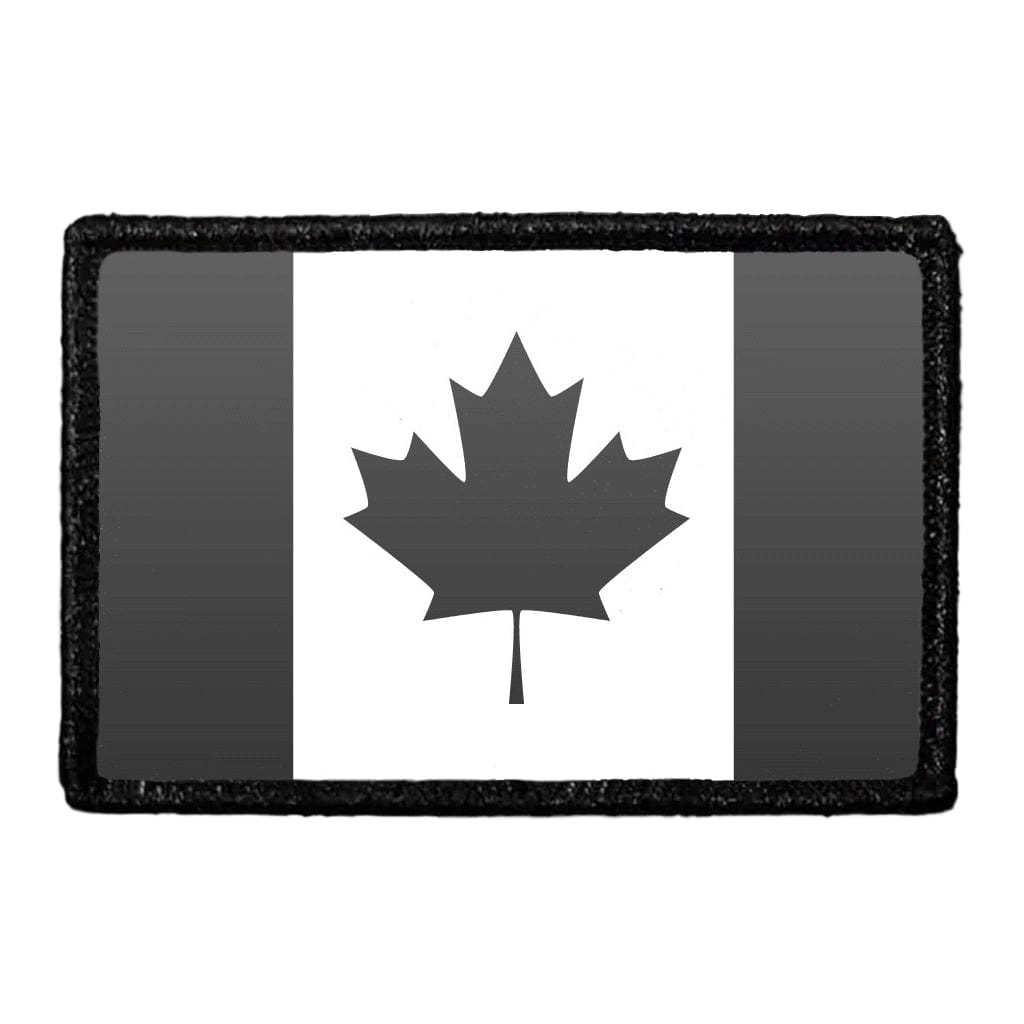 Canada Flag - Black and White - Removable Patch