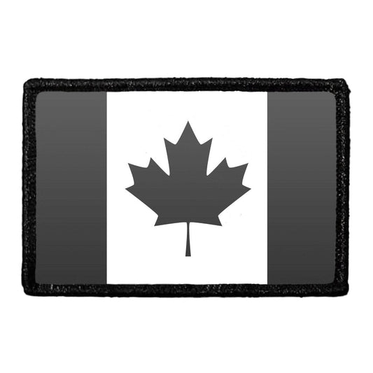 Canada Flag - Black and White - Removable Patch