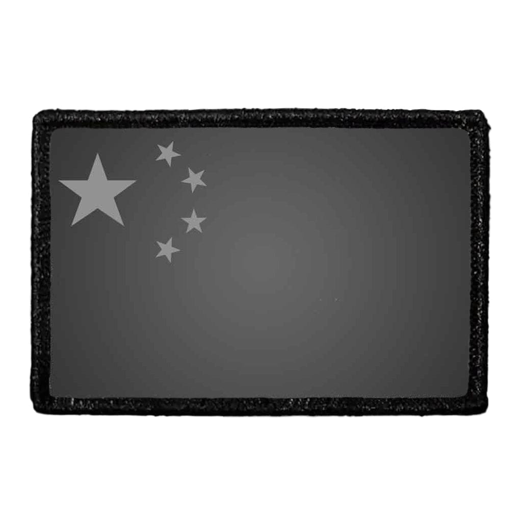 China Flag - Black and White - Removable Patch