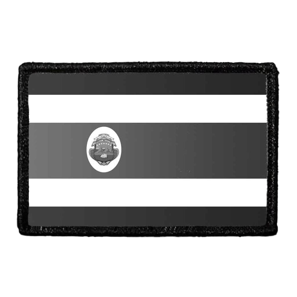 Costa Rica Flag - Black and White - Removable Patch