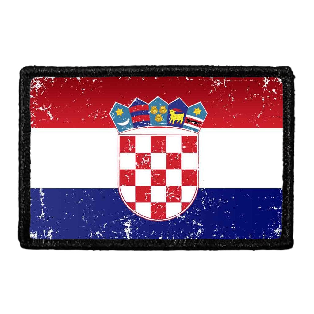 Croatia Flag - Color - Distressed - Removable Patch