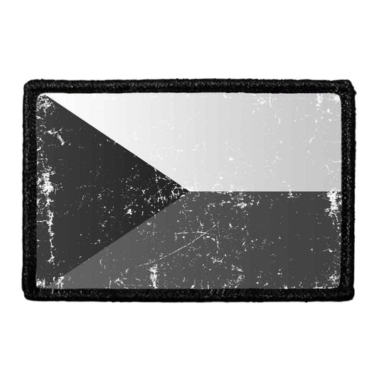 Czech Republic Flag - Black and White - Distressed - Removable Patch