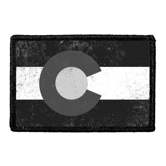 Colorado State Flag - Black and White - Distressed - Patch
