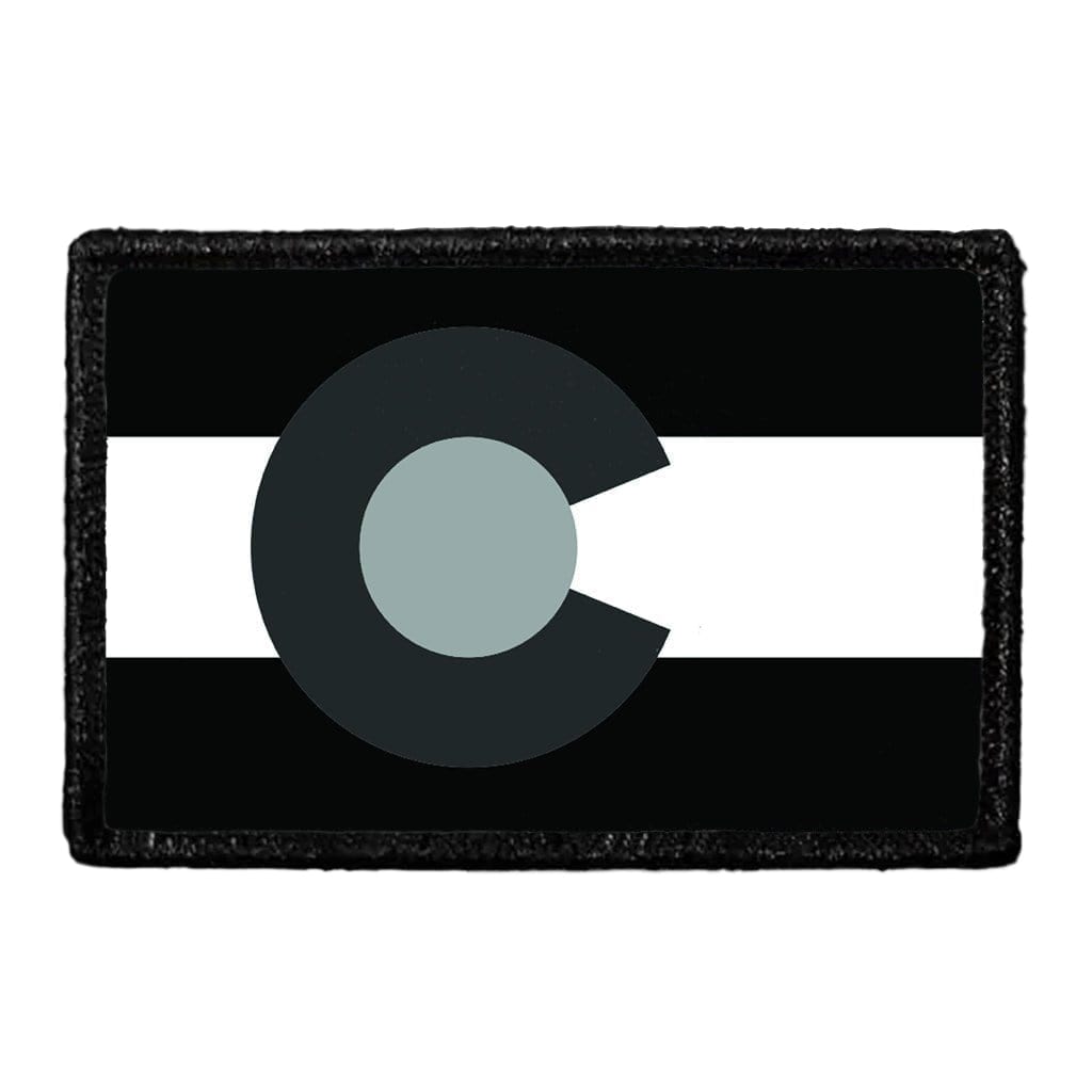 Colorado State Flag - Black and White - Removable Patch