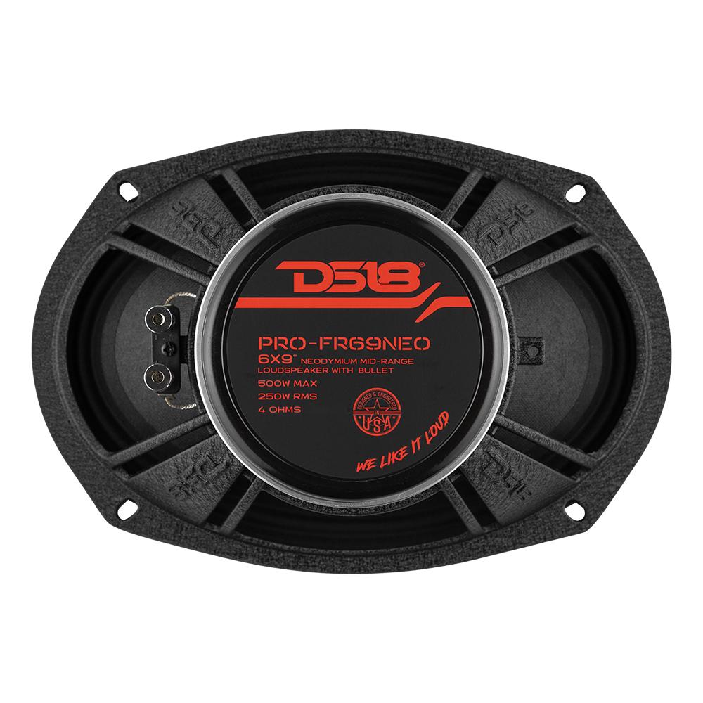 PRO 6x9" Neodymium Full-Range Bullet Loudspeaker 250 Watts Rms 4-Ohm