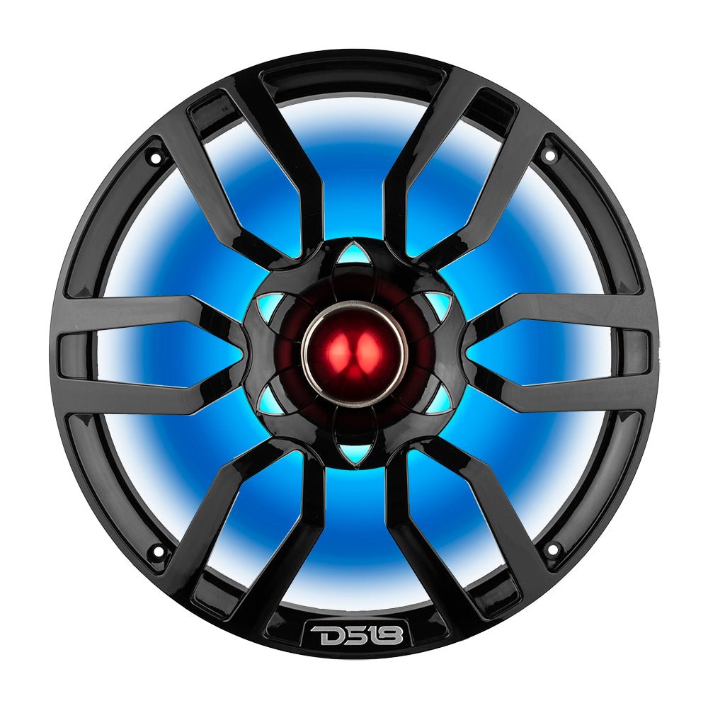 DS18 PRO-GTW10BK 10" Grill with Built-in 1.75" VC  Neodymium Bullet Tweeter and RGB Lights 500 Watts Black