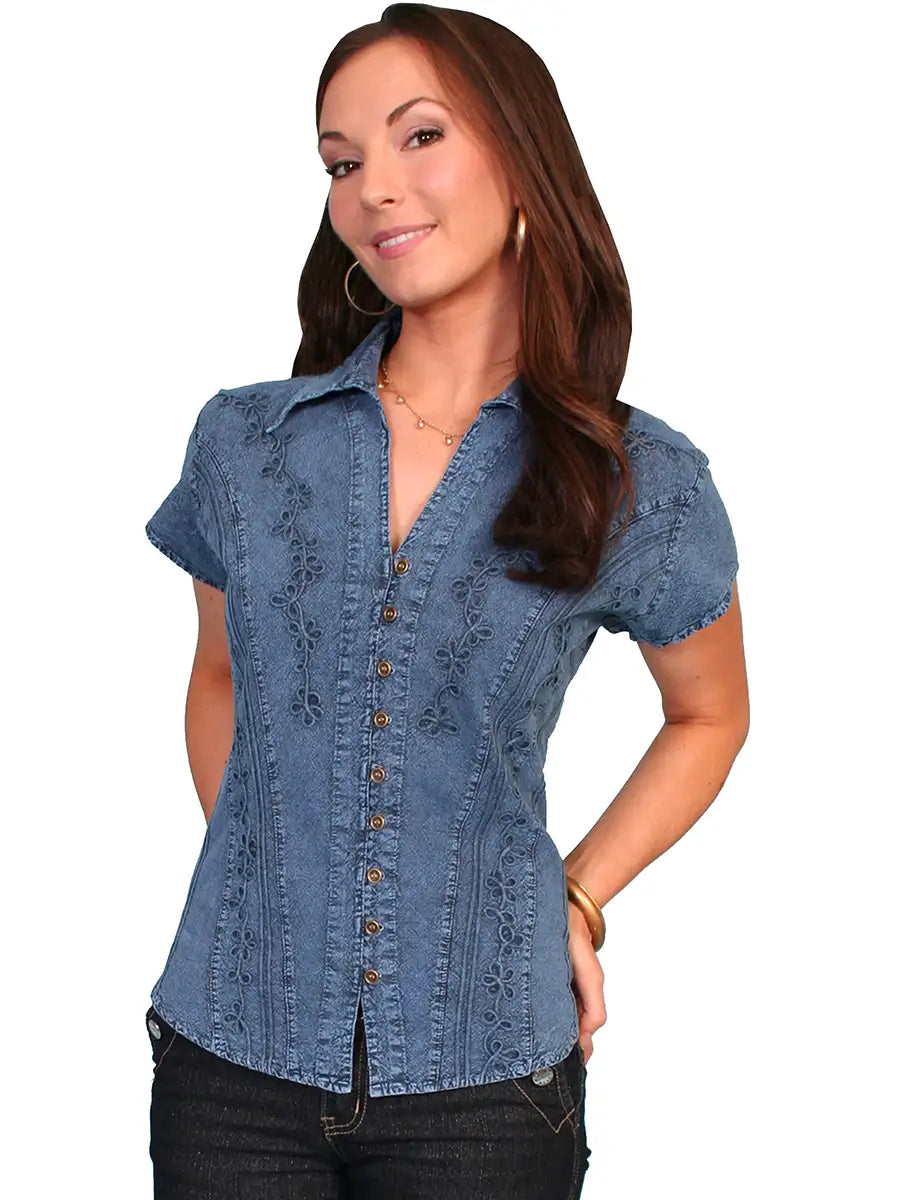 Scully Cantina Short Sleeve Blouse (PSL-066) - Women's Shirt