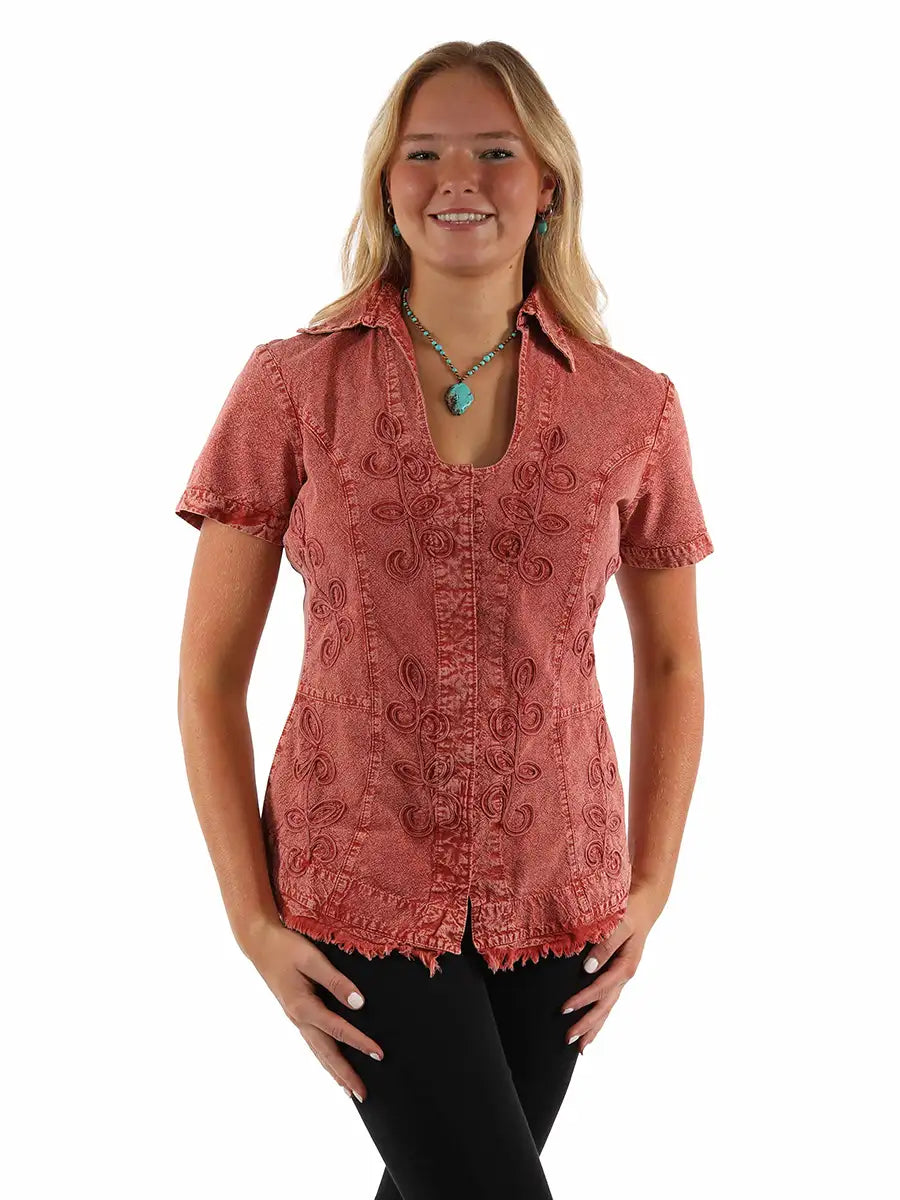 Scully Cantina Short Sleeve Blouse (PSL-273) - Women's Shirt