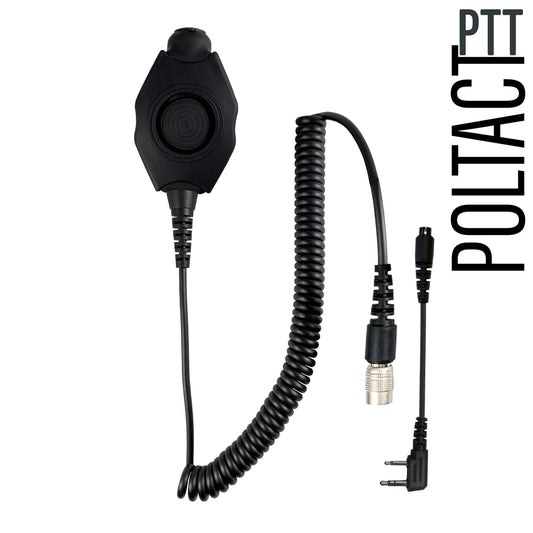 Tactical Radio Adapter/PTT for Headset w/ Quick Disconnect(Hirose): NATO/Military Wiring, Gentex, Ops-Core, OTTO, 3M Peltor ComTac, XPI, Helicopter, & More - 2 Pin Kenwood, Baofeng, BTECH, Rugged Radios, AnyTone, Alinco, Relm/BK Radio, Retevis & More
