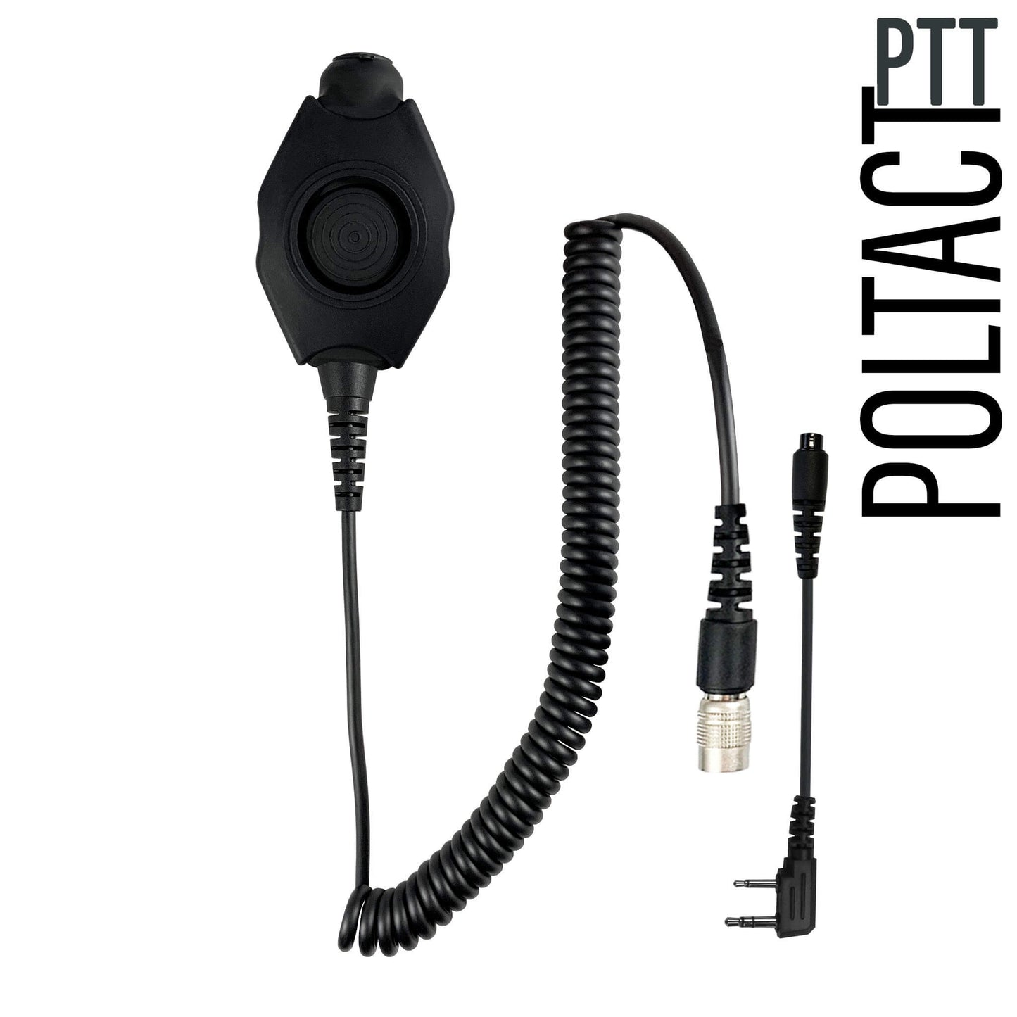 Tactical Radio Amplified Adapter/PTT for Headset(Hirose): Gentex, Ops-Core, OTTO, 3M Peltor ComTac, XPI, MSA, Helicopter, & More - 2 Pin Kenwood, BTECH/Baofeng, Rugged Radios, AnyTone, Alinco, Relm/BK Radio, Wouxon, Retevis