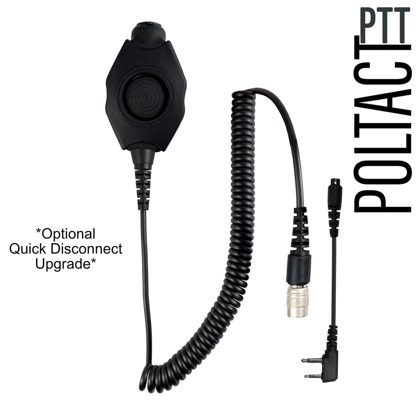 PolTact V2 Tactical Comms Helmet Headset w/ Active Hearing Protection - For Midland 2-Pin Radios (GXT/LXT Series)
