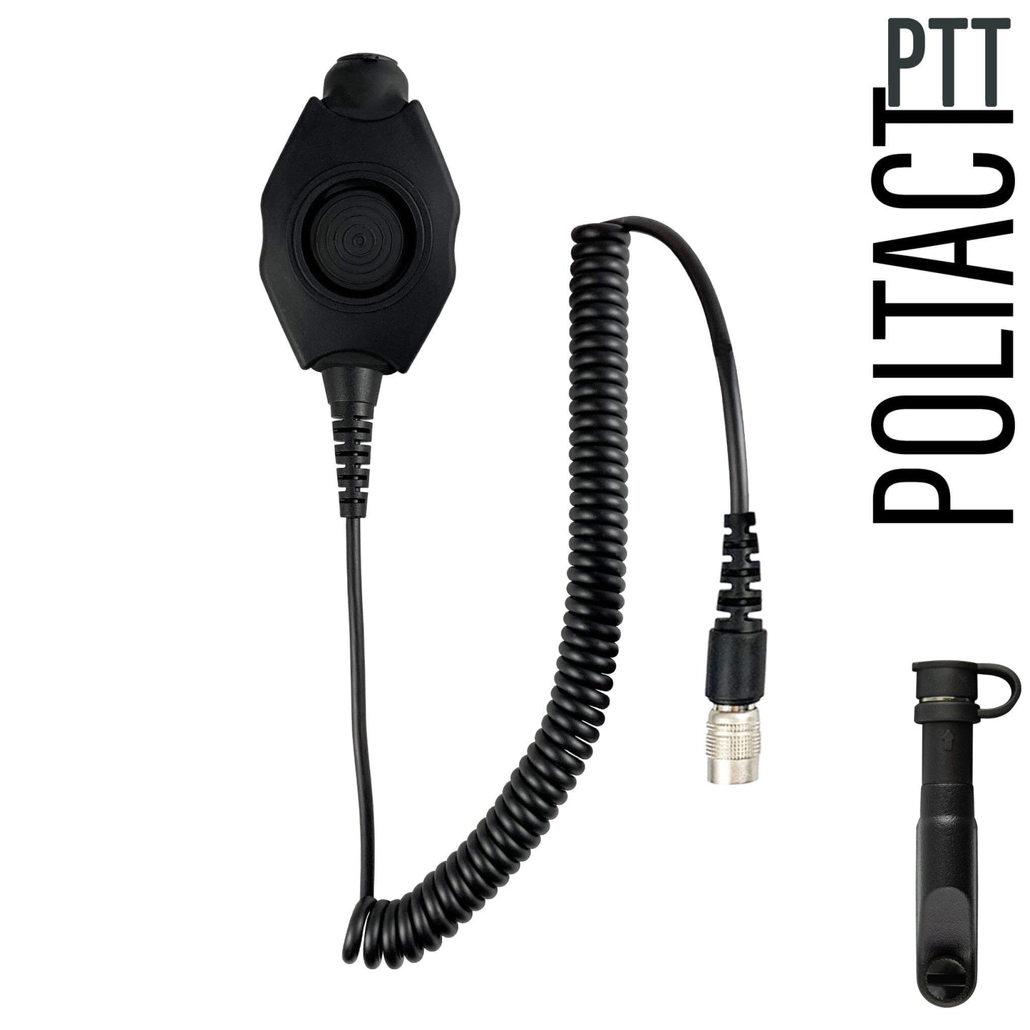 PolTact V2 Tactical Comms Helmet Headset w/ Active Hearing Protection & Quick Disconnect (Hirose) Adapter - Harris/Tait TP3000/7110/7100/8000/9000 Series