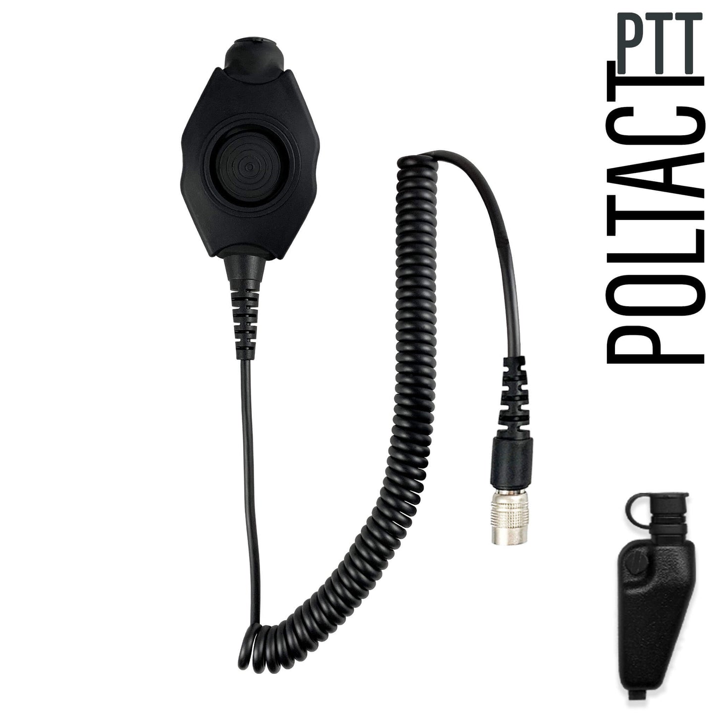 PolTact V1 Tactical Comms Headset w/ Active Hearing Protection & Quick Disconnect (Hirose) Adapter - All Kenwood Multi-Pin TK & NX Series
