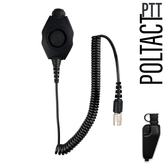 Tactical Radio Adapter/PTT for Headset w/ Quick Disconnect(Hirose): NATO/Military Wiring, Gentex, Ops-Core, OTTO, 3M Peltor ComTac, XPI, Helicopter, & More - Kenwood Multi-Pin TK & NX Series