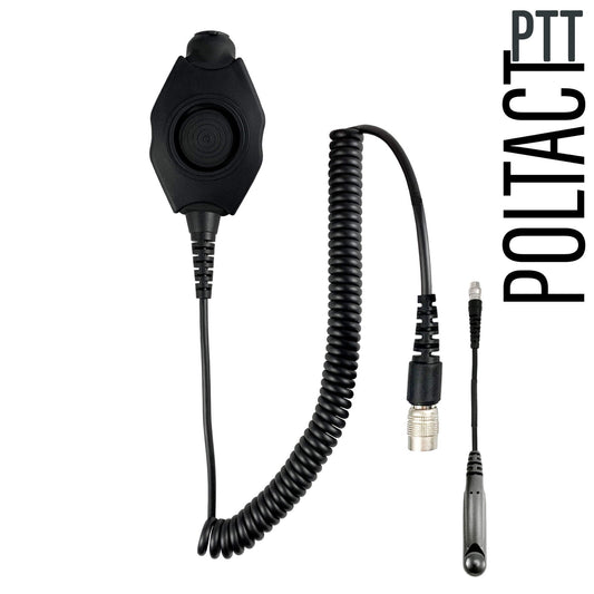 Tactical Radio Adapter/PTT for Headset w/ Quick Disconnect(Hirose): US/Civilian/"Peltor" Wiring, Select ComTac III, XPI Models & Select Helicopter Headsets - Relm/BK Radio Complete KNG & KNG2 Series