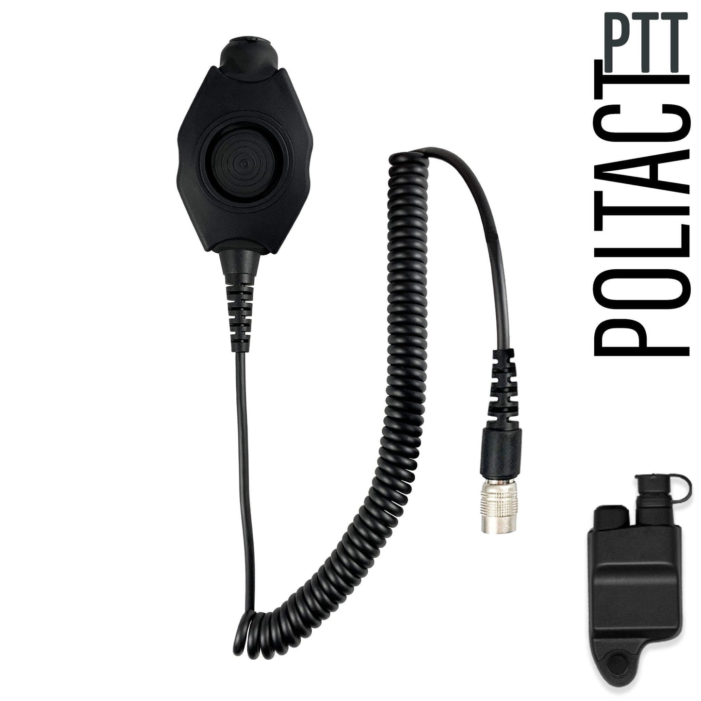 Tactical Radio Adapter/PTT for Headset w/ Quick Disconnect(Hirose): NATO/Military Wiring, Gentex, Ops-Core, OTTO, 3M Peltor ComTac, XPI, Helicopter, & More - Harris & M/A-Com 700P/Pi, 710P, P5100 / P7100 / P7200 Series & More