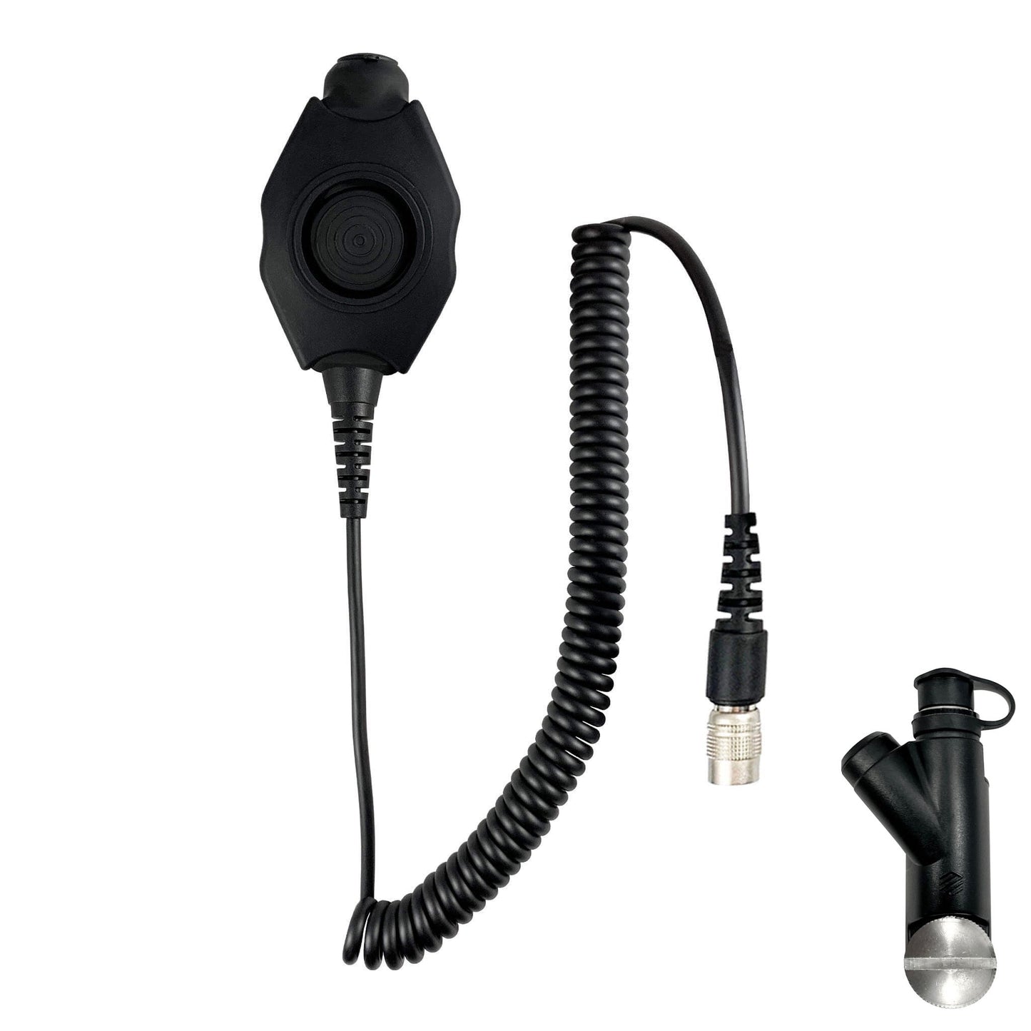 Tactical Radio Amplified PTT for Headset w/ Quick Disconnect(Hirose): NATO/Military Wiring, Gentex, Ops-Core, OTTO, 3M Peltor ComTac, XPI, MSA, Helicopter, & More - Quick Disconnect Harris: XL-150/P, XG-100/P, XL-185/P/Pi, XL-200/P/Pi, XL-400