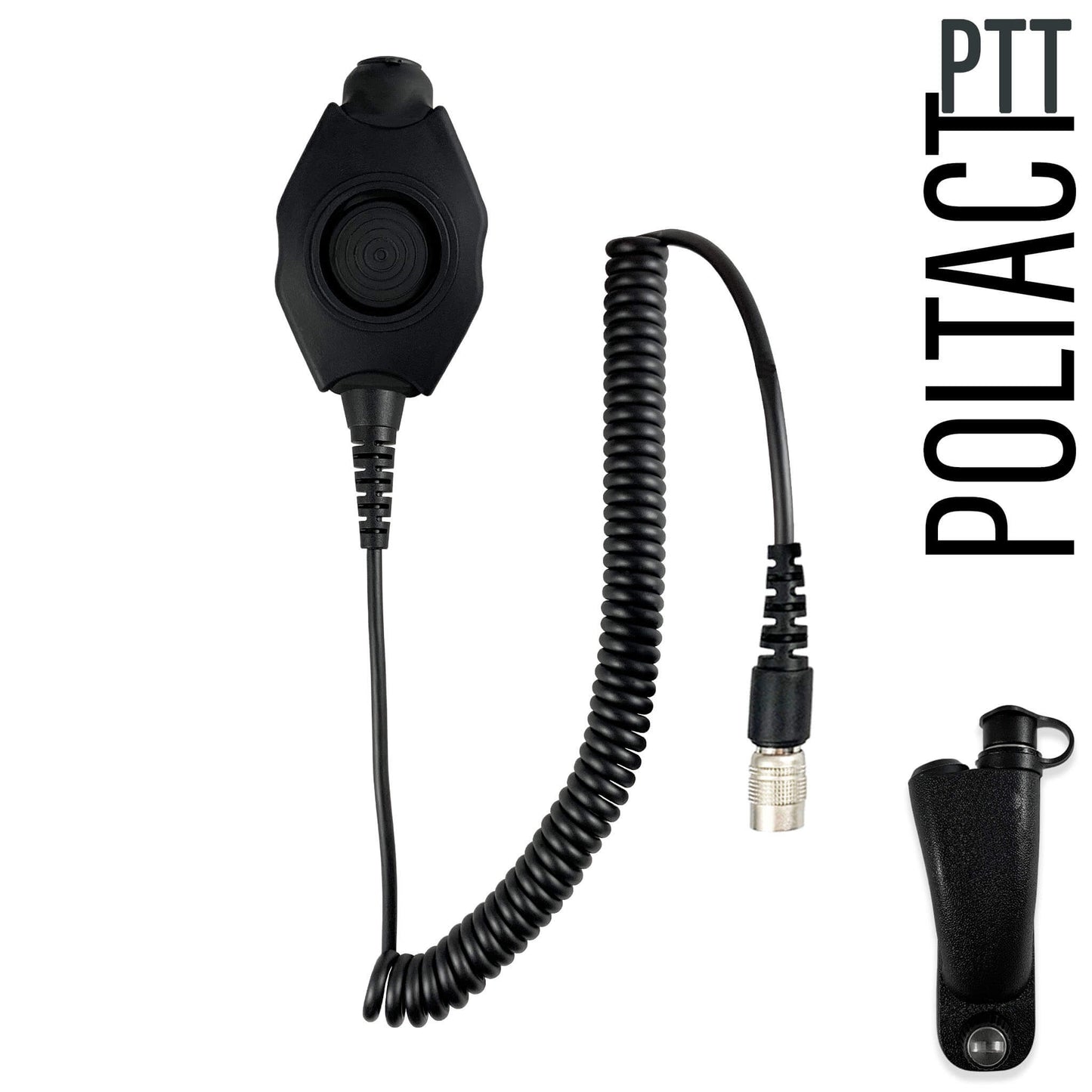 PolTact V1 Tactical Comms Headset w/ Active Hearing Protection & Quick Disconnect (Hirose) Adapter - Motorola: APX (Apex) Series, XPR Series, SRX2200, & More