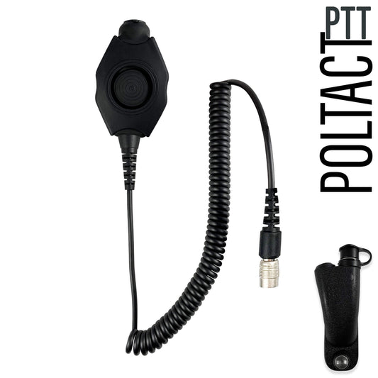 Tactical Radio Amplified PTT for Headset w/ Quick Disconnect(Hirose): NATO/Military Wiring, Gentex, Ops-Core, OTTO, 3M Peltor ComTac, XPI, MSA, Helicopter, & More - Motorola: APX (Apex) Series, XPR Series, SRX2200, & More