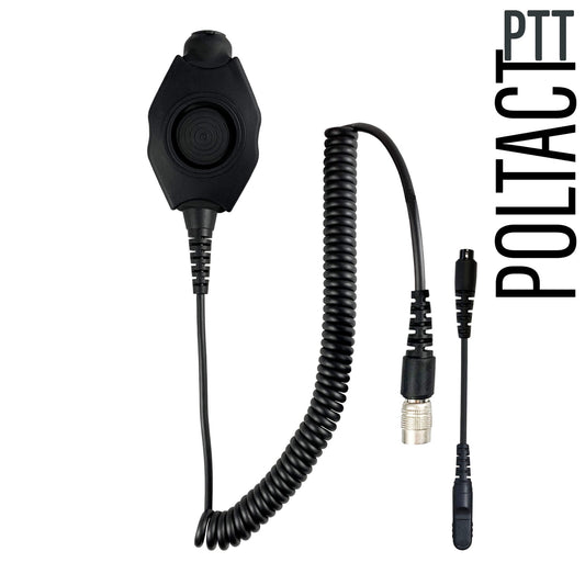 Tactical Radio Adapter/PTT for Headset w/ Quick Disconnect(Hirose): US/Civilian/"Peltor" Wiring, Select ComTac III, XPI Models & Select Helicopter Headsets - Motorola: R5, XPR3000, DP3441, DP3661, DP2400/e, DP2600/e, XiR P6600, MTP3100, DEP550 & More