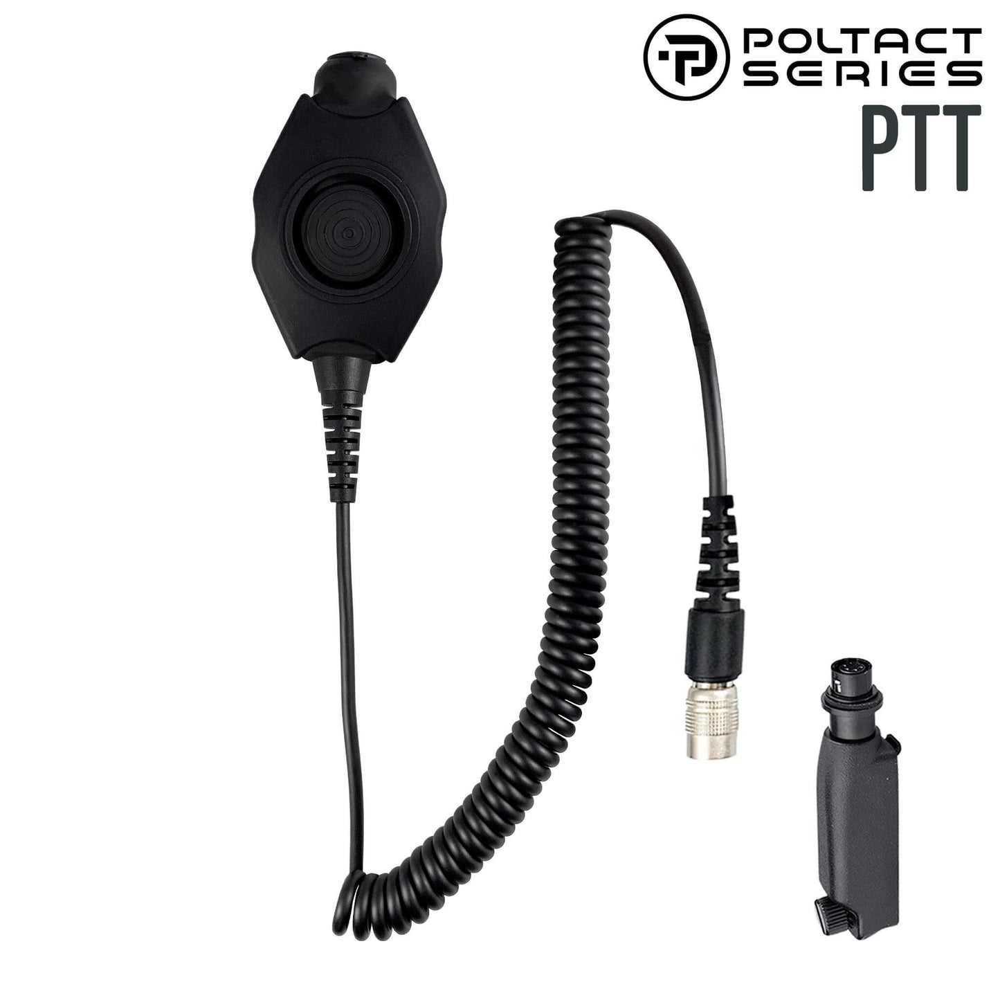 Tactical Radio Adapter/PTT for Headset w/ Quick Disconnect(Hirose): US/Civilian/"Peltor" Wiring, Select ComTac III, XPI Models & Select Helicopter Headsets - Sepura Tetra STP8000, STP9000, SBP/SCP/SEP8000, SC20, SC21 & more