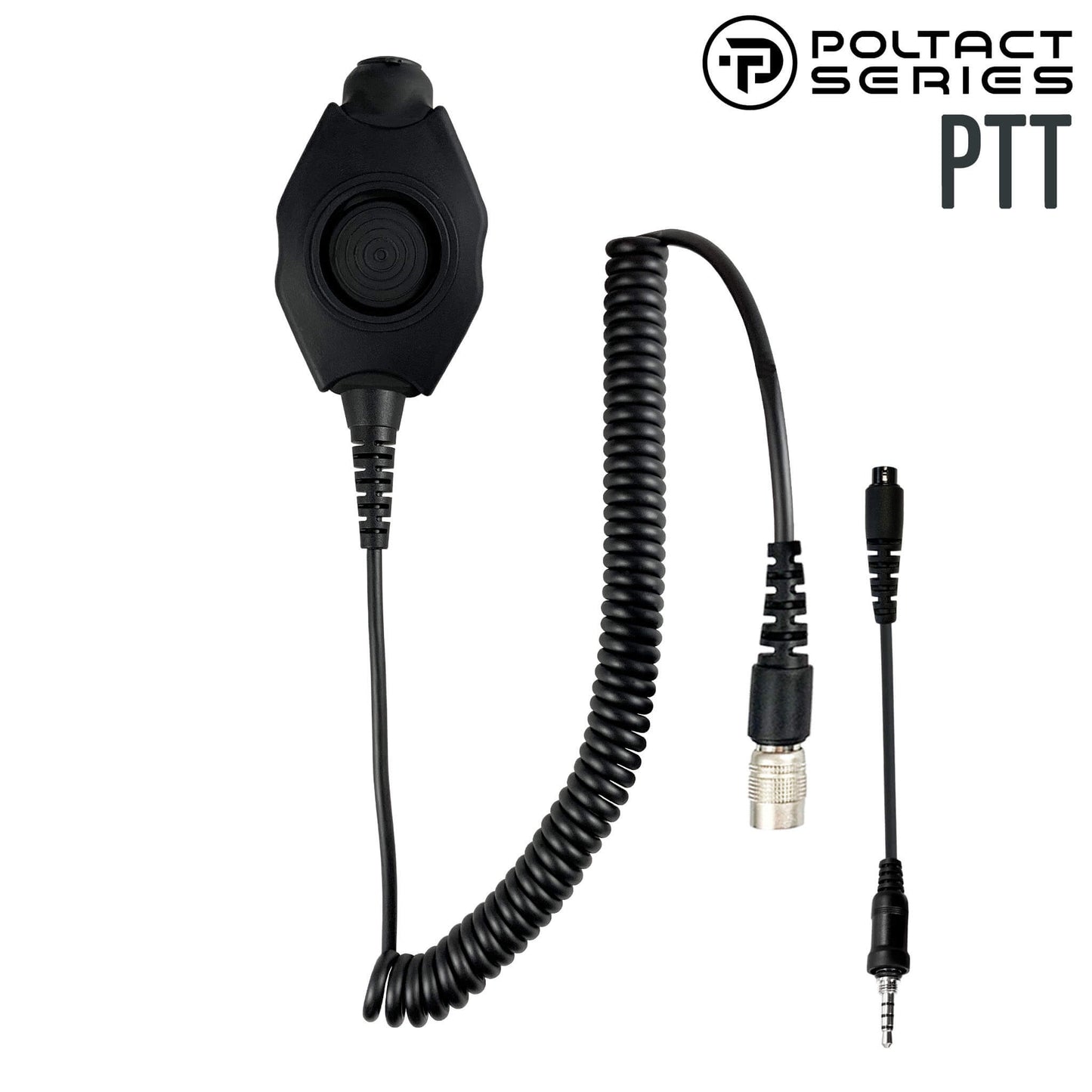 Tactical Radio Adapter/PTT for Headset w/ Quick Disconnect(Hirose): NATO/Military Wiring, Gentex, Ops-Core, OTTO, 3M Peltor ComTac, XPI, Helicopter, & More - Vertex Standard, Yaesu, Horizon, Icom & Vertex Single Pin 3.5mm Twist On Connector
