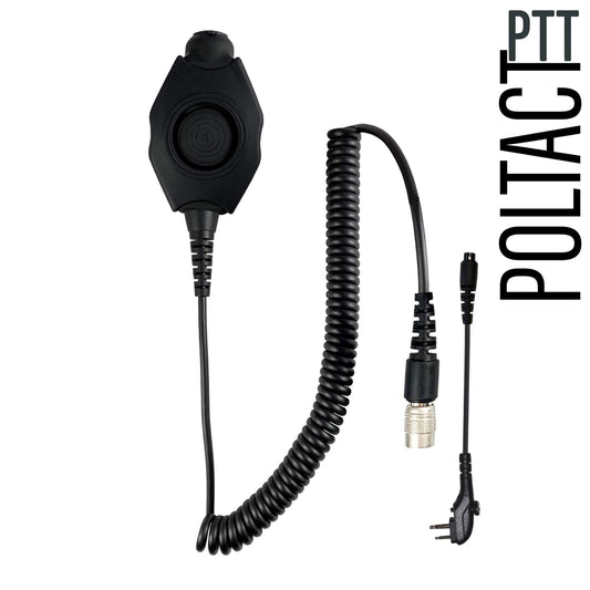 Tactical Radio Adapter/PTT for Headset w/ Quick Disconnect(Hirose): NATO/Military Wiring, Gentex, Ops-Core, OTTO, 3M Peltor ComTac, XPI, Helicopter, & More - Hytera PD-501, PD-562, PD4 Series, TC-Series
