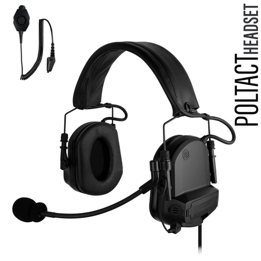 PolTact V1 Tactical Comms Headset w/ Active Hearing Protection - All Kenwood Multi-Pin TK & NX Series