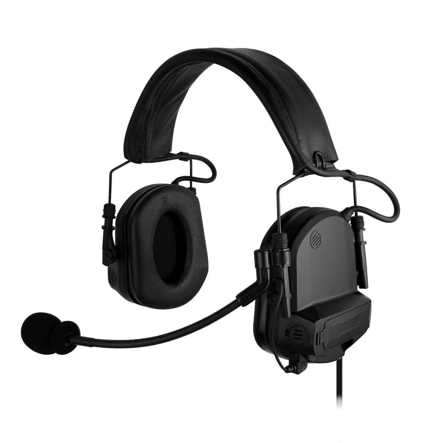 PolTact V1 Tactical Comms Headset w/ Active Hearing Protection & Quick Disconnect (Hirose) Adapter - EF Johnson VP5000 VP6000 VP8000 Series