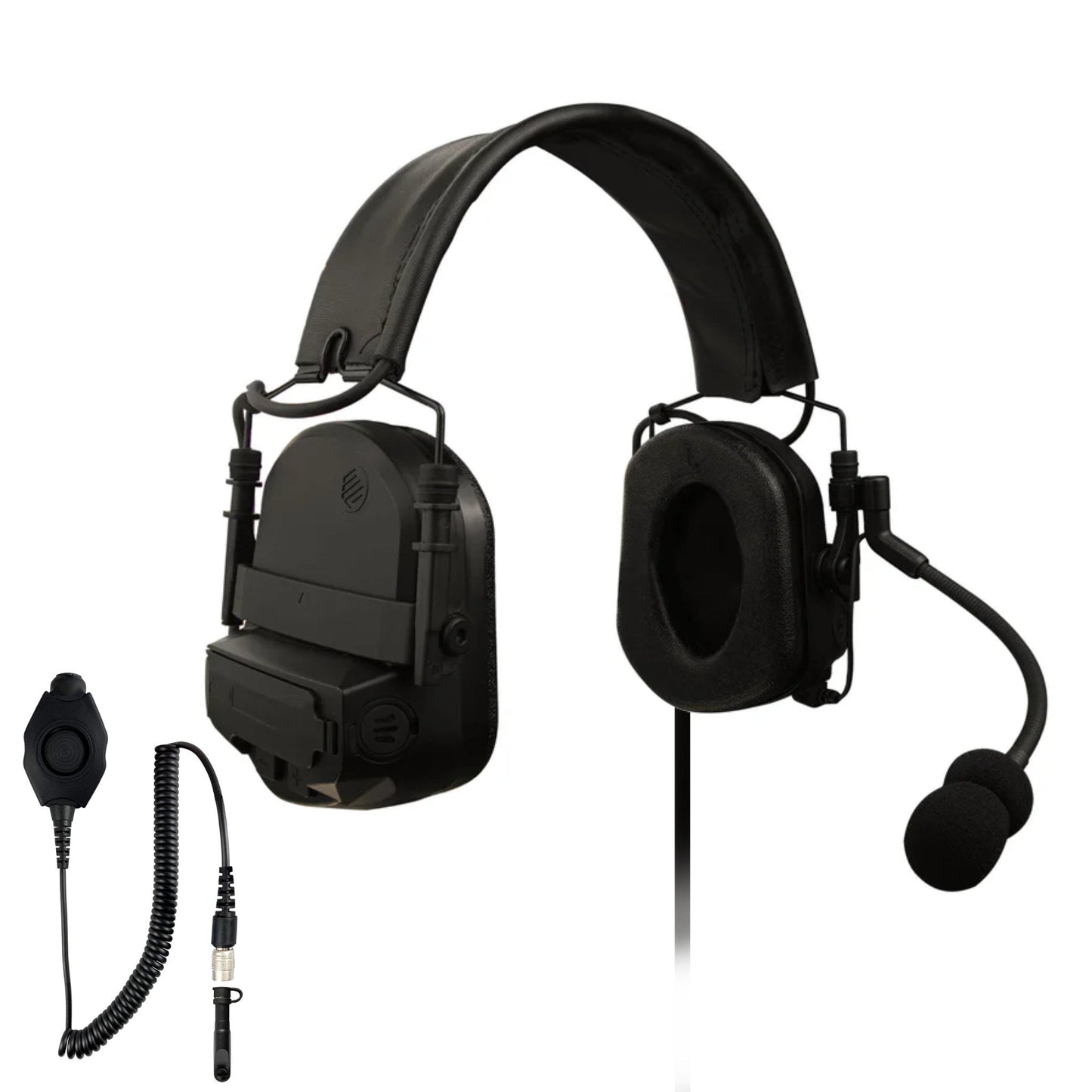 PolTact V2 Tactical Comms Helmet Headset w/ Active Hearing Protection & Quick Disconnect (Hirose) Adapter - Harris/Tait TP3000/7110/7100/8000/9000 Series