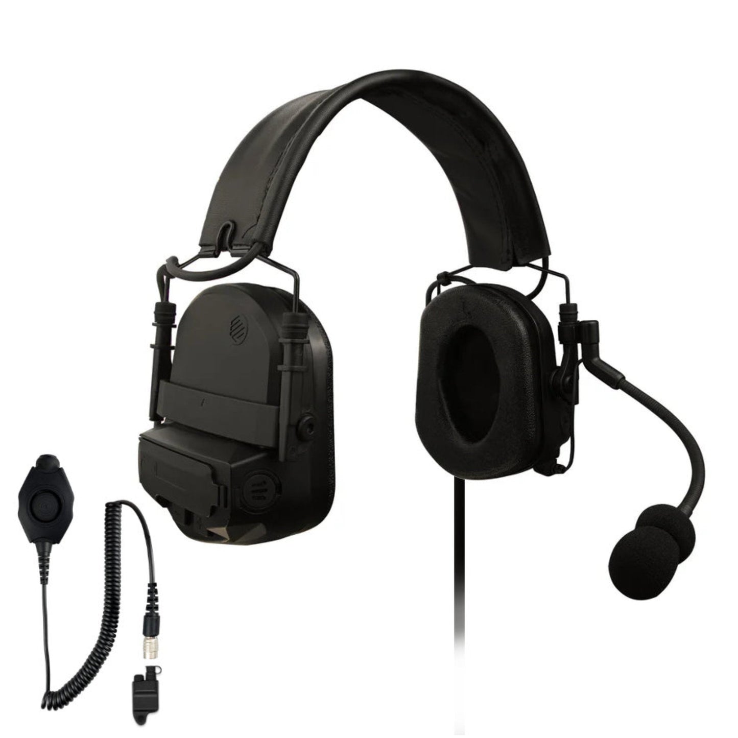 PolTact V2 Tactical Comms Helmet Headset w/ Active Hearing Protection & Quick Disconnect (Hirose) Adapter - Harris, M/A-Com: All P5300 P5400 P5500 P7300 Series, XG-15/25/75, XL-45, XL-95 & More