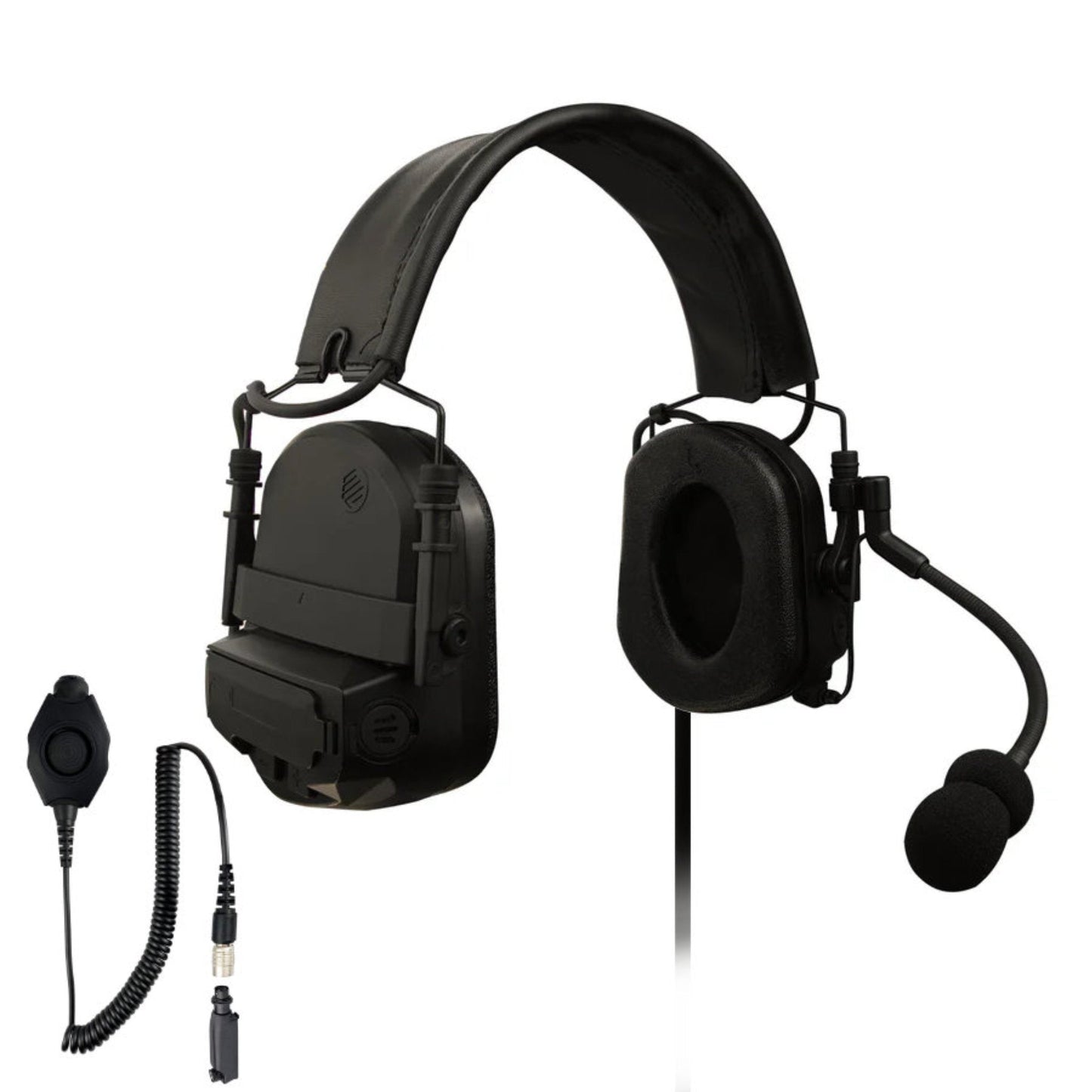 PolTact V2 Tactical Comms Helmet Headset w/ Active Hearing Protection & Quick Disconnect (Hirose) Adapter - Sepura Tetra STP8000, STP9000, SBP/SCP/SEP8000, SC20, SC21 & more