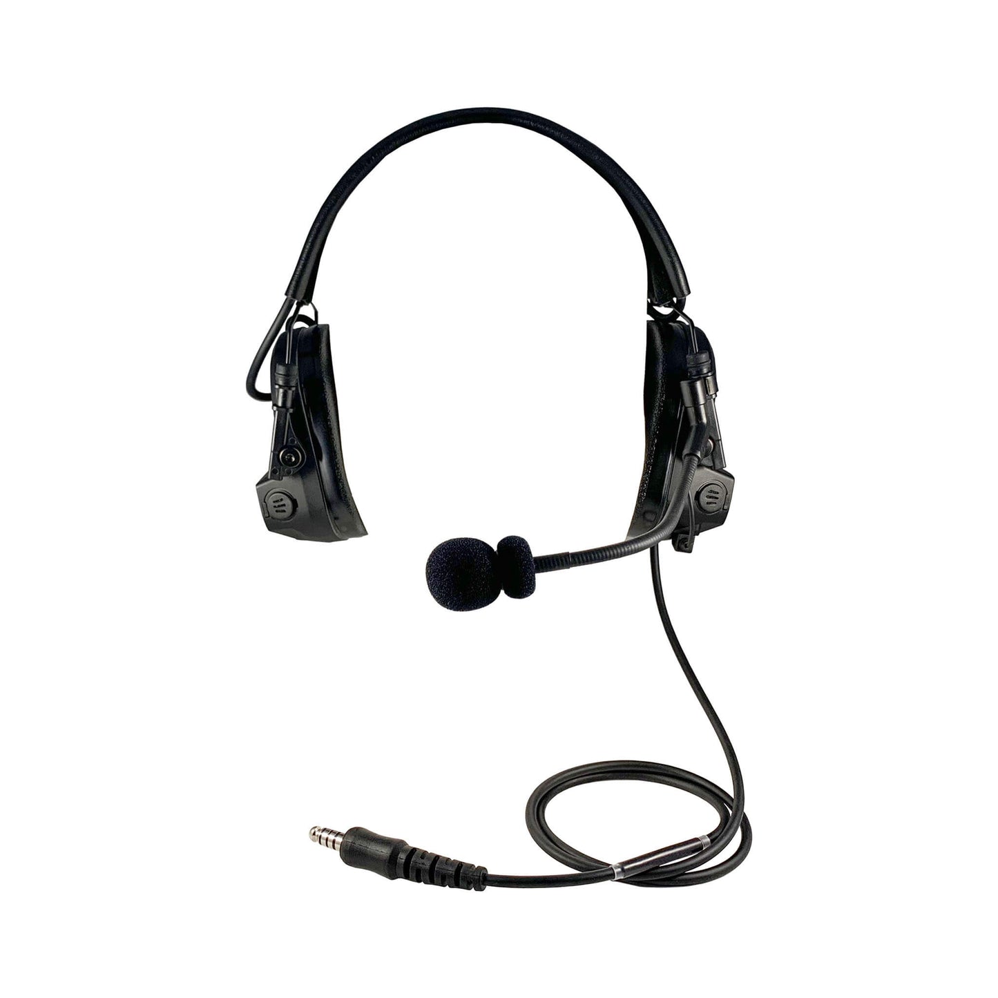 PolTact V1 Tactical Comms Headset w/ Active Hearing Protection & Quick Disconnect (Hirose) Adapter - Harris, M/A-Com: All P5300 P5400 P5500 P7300 Series, XG-15/25/75, XL-45, XL-95 & More