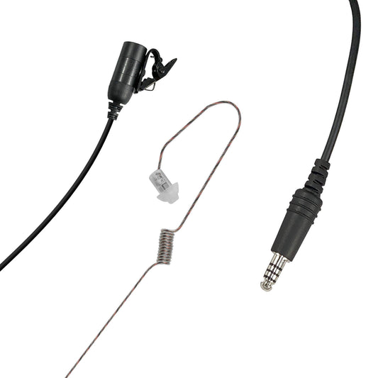 Tactical Mic / Invisible Tubeless Earpiece / TP-120/U174 Connector Kit - NATO Wired, No PTT Adapter
