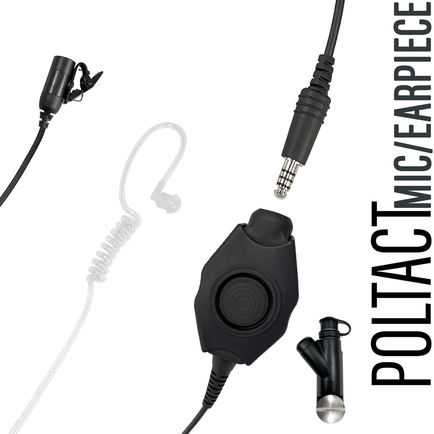 Tactical Mic / Earpiece / Tactical PTT Adapter Kit With Quick Disconnect (Hirose) Connector - Harris: XL-150/P, XG-100/P, XL-185/P/Pi, XL-200/P/Pi, XL-400