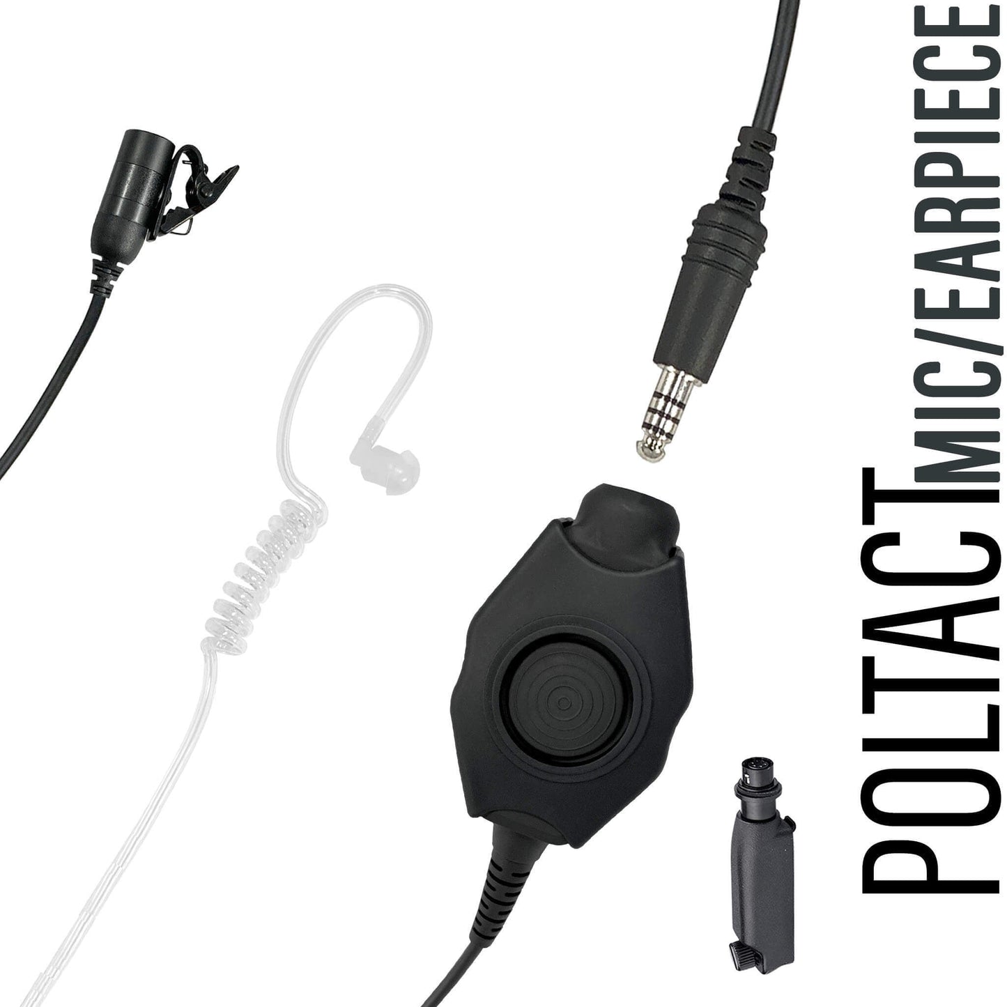 Tactical Mic / Earpiece / Tactical PTT Adapter Kit With Quick Disconnect (Hirose) Connector - Sepura Tetra STP8000, STP9000, SBP/SCP/SEP8000, SC20, SC21 & more