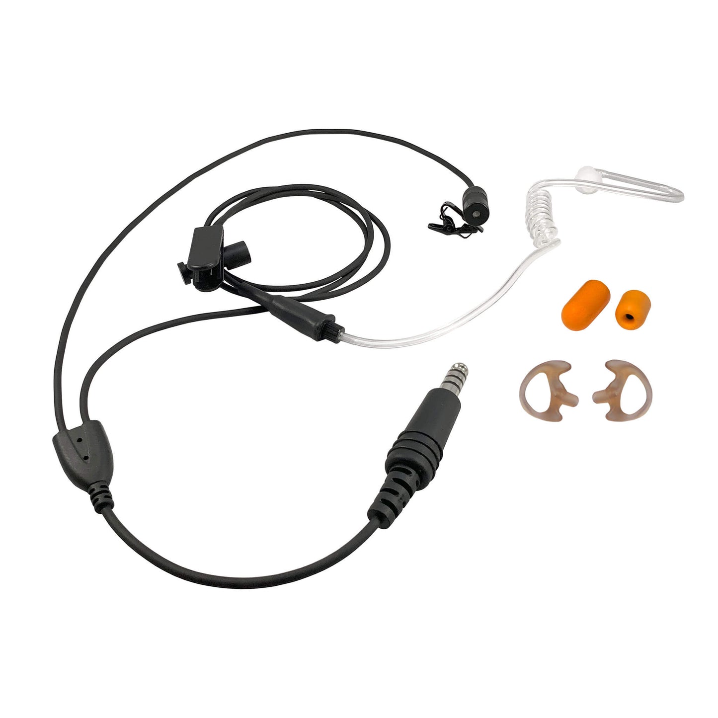 Tactical Mic / Earpiece / Tactical PTT Adapter Kit - Yaesu 2 Pin: FT-65, FT25, FT-4XR, FT-4VR