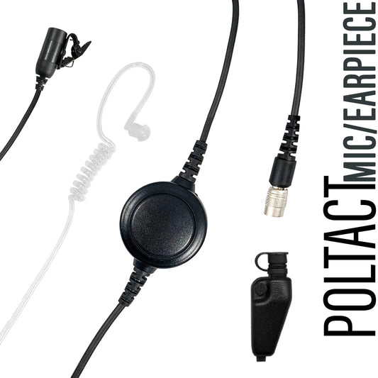 Tactical Mic / Earpiece / PTT Kit With Quick Disconnect (Hirose) Connector - EF Johnson VP5000 VP6000 VP8000 Series