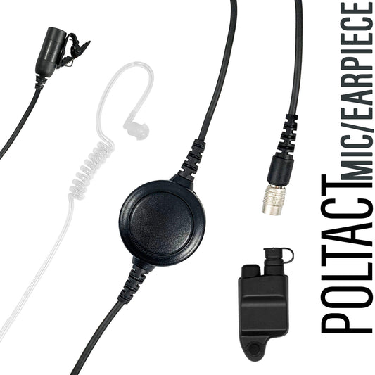 Tactical Mic / Earpiece / PTT Kit With Quick Disconnect (Hirose) Connector - Harris & M/A-Com 700P/Pi, 710P, P5100 / P7100 / P7200 Series & More