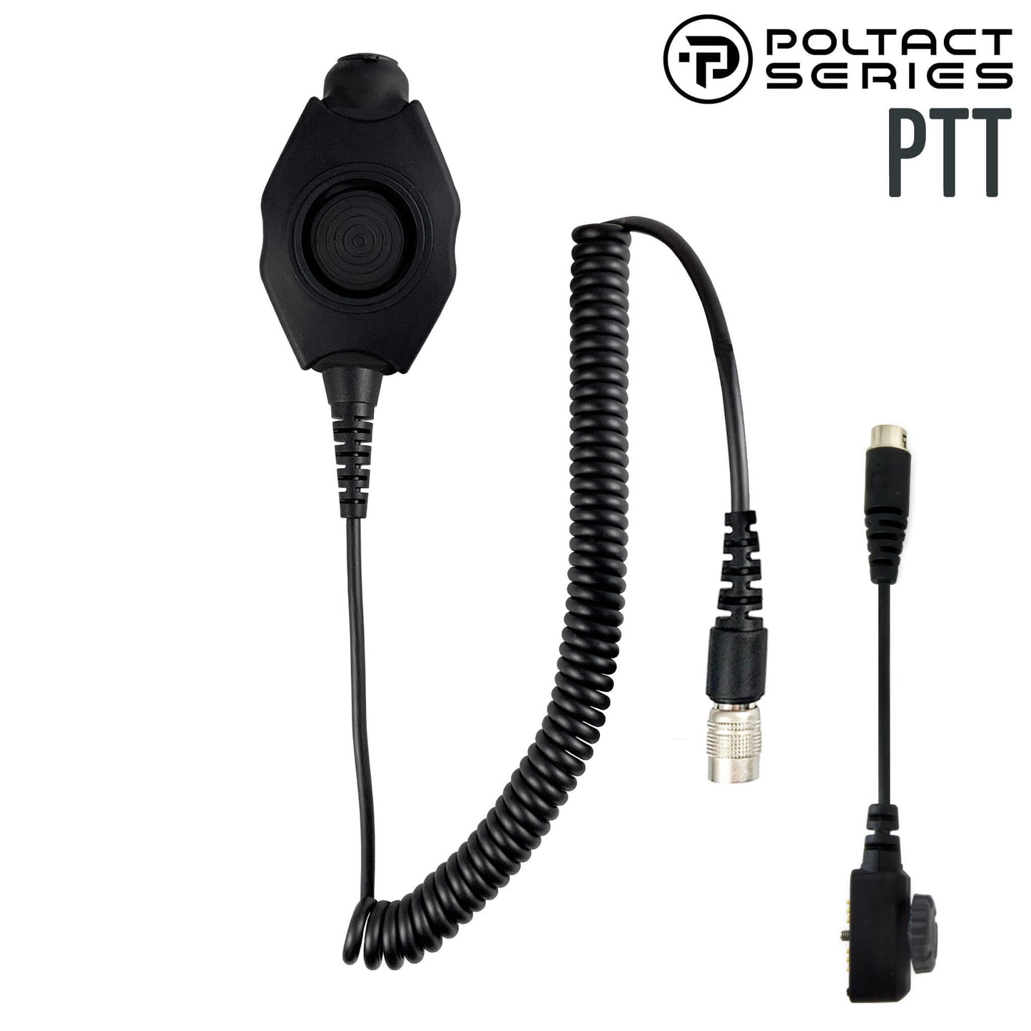 Tactical Radio Adapter/PTT for Headset w/ Quick Disconnect(Hirose): (w/ Electret Mic): US/Civilian/"Peltor" Wiring, Select ComTac III, XPI Models & Select Helicopter Headsets - Sonim XP5, XP5plus, XP5s, XP8, XP10