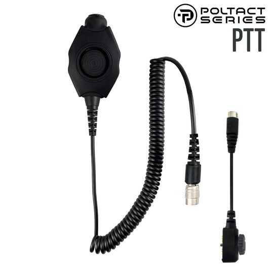 Tactical Radio Adapter/PTT for Headset w/ Quick Disconnect(Hirose): (w/ Electret Mic): US/Civilian/"Peltor" Wiring, Select ComTac III, XPI Models & Select Helicopter Headsets - Sonim XP5, XP5plus, XP5s, XP8, XP10