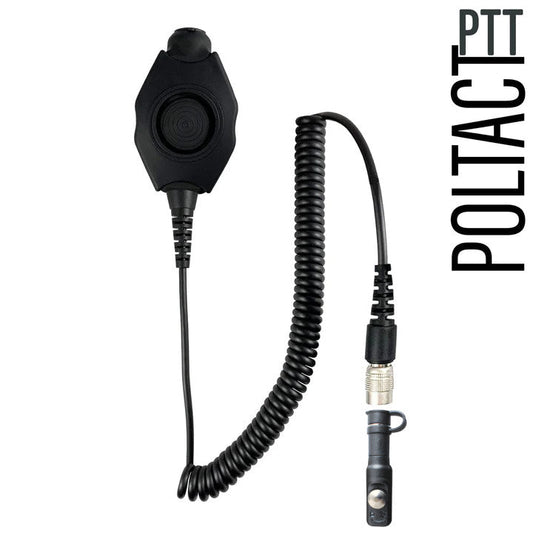 Tactical Radio Adapter/PTT for Headset w/ Quick Disconnect(Hirose): NATO/Military Wiring, Gentex, Ops-Core, OTTO, 3M Peltor ComTac, XPI, Helicopter, & More - Hytera PT-580, PD7 Series, PD982 & More