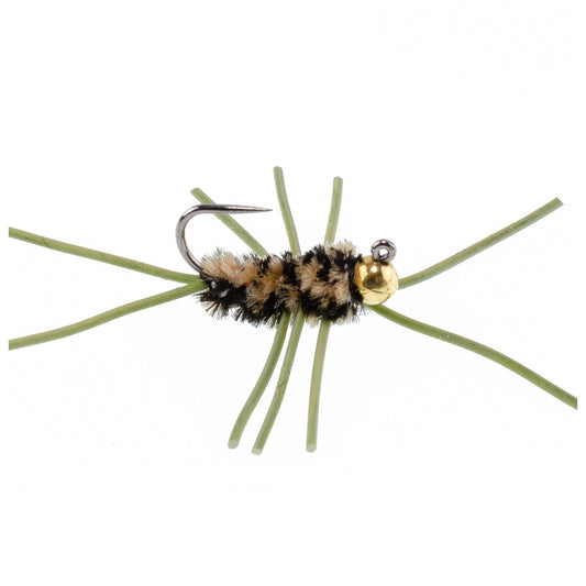 Tungsten Bead Jigged Pat's Rubber Legs Euro Nymph Assortment Fly Fishing Flies - 8 Flies Hook Size 10