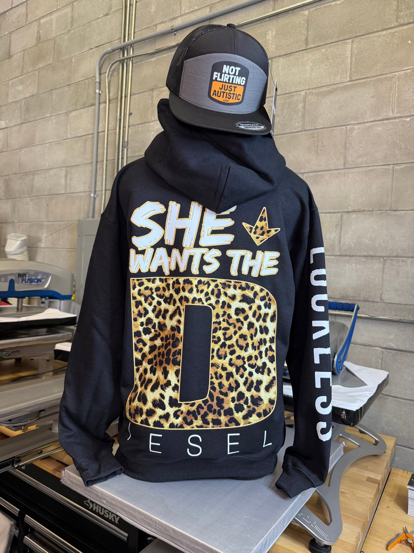 She Wants The Diesel Hoodie Leopard Edition