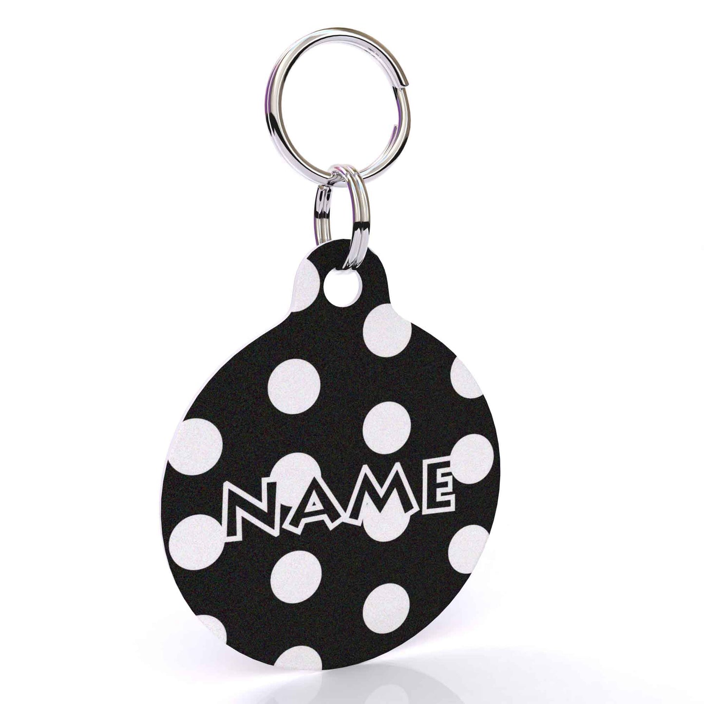 Black Polka Dot HD Dog ID Tag