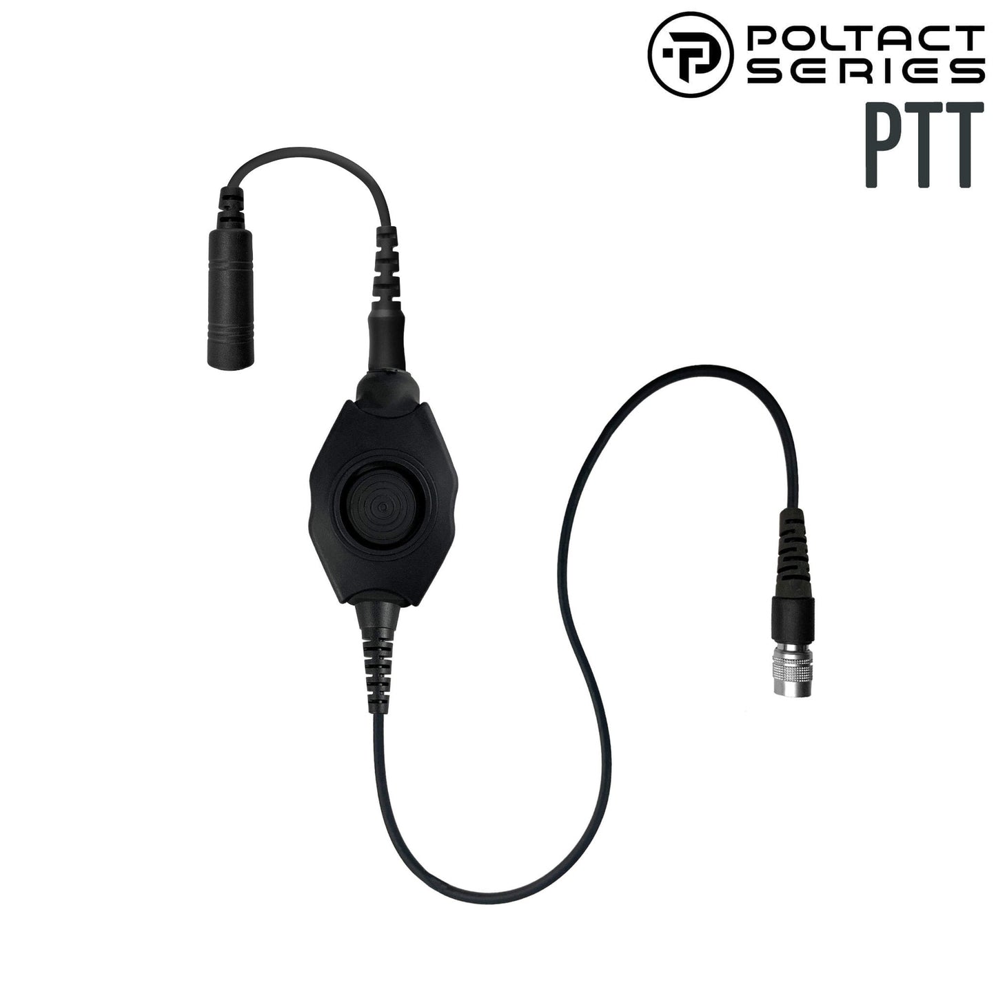 Tactical Radio Amplified PTT(Straight Cable) for 5 Pole TP-105/U384 Headset w/ Single Comm Quick Disconnect(Hirose) for 3M Peltor ComTac, XPI, TEA, Atlantic Signal, Helicopter Comms- No Adapter(Add-On Option)