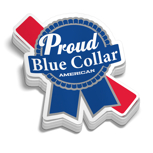 Proud Blue Collar 5 Inch Decal
