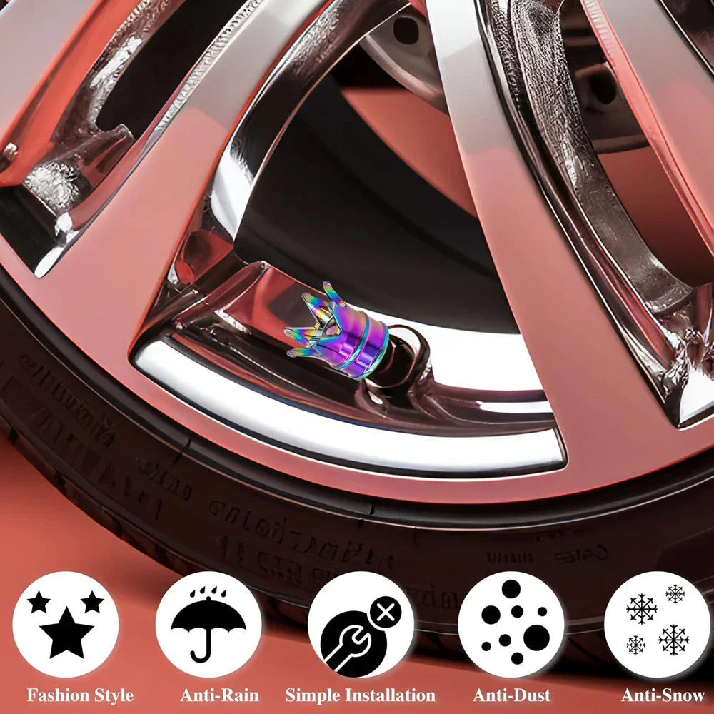 4PCS Crown Valve Stem Caps