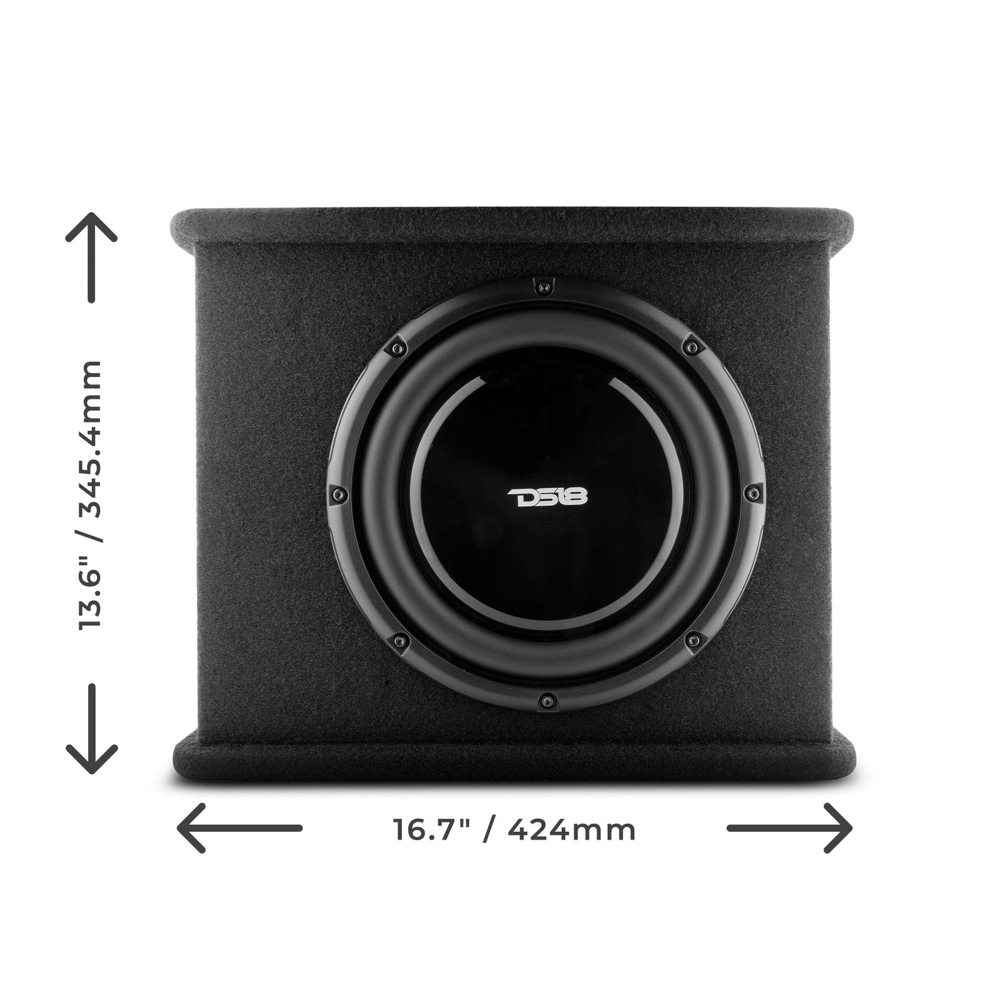 10" Loaded Amplified Shallow Subwoofer Enclosure 350 Watts Rms